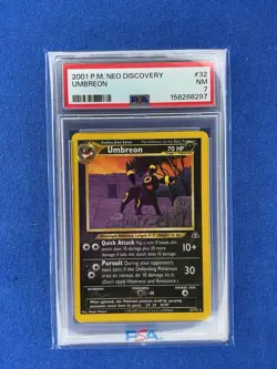 2001 POKEMON NEO DISCOVERY #32 UMBREON PSA 7 Newly Graded - Image 1