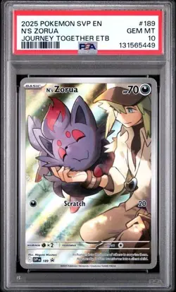 2025 POKEMON SVP EN-SV BLACK STAR PROMO #189 N'S ZORUA JOURNEY TOGETHER PSA 10 - Image 1