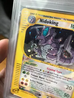 Pokemon 2003 Aquapolis Nidoking Secret Rare - PSA 7 - #150 - Swirl - Image 3