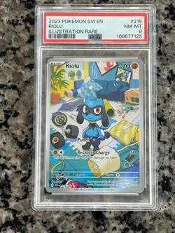 Pokemon Riolu SV01 Scarlet & Violet 215/198 PSA 8 - Image 1