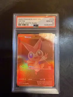 Victini PSA 10 2025 Sv: White Flare Holo Black White Rare 172/086 - Image 1
