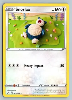 SNORLAX 109/159 RARE CROWN ZENITH POKEMON LP - Image 1