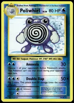 Poliwhirl 24/108 Uncommon Evolutions Pokemon Reverse Holo NM - Image 1