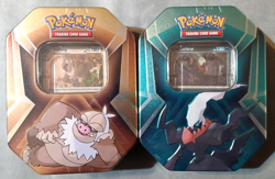 NEW Pokemon Two Triple Whammy Tins, Factory Sealed, 1 Foil & 3 Packs in Each - Image 1