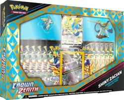 xCrown Zenith Shiny Zacian Figure Box Pokemon TCG with 11 Booster Packs - Image 1