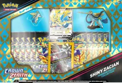 xCrown Zenith Shiny Zacian Figure Box Pokemon TCG with 11 Booster Packs - Image 3