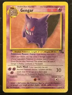 1999 FossilEdition Gengar 20/62 Non Holo Fantastic Condition 👻✨ - Image 1