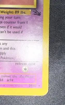 1999 FossilEdition Gengar 20/62 Non Holo Fantastic Condition 👻✨ - Image 5