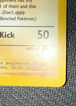 1999 Pokemon TCG Fossil Hitmonlee #7/62 Holo Rare 60 HP Unlimited WotC - Image 4