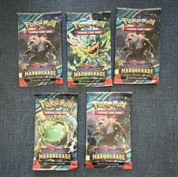 Pokemon TCG Scarlet & Violet Twilight Masquerade Booster Pack Lot (5) English - Image 1