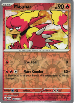 Magmar 126/165 | Scarlet & Violet 151 | Common | Pokemon TCG Reverse Holo NM - Image 1