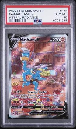 Pokemon TCG Machamp V Alternate Full Art Holo 172/189 PSA 10 2022 - Image 1