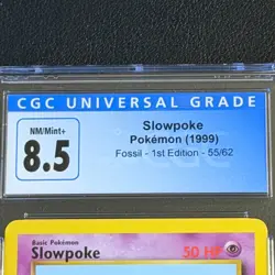 Pokemon Slowpoke 1st Edition Fossil 55/62 CGC 8.5 NM/Mint+ TCG 1999 WOTC Vintage - Image 2