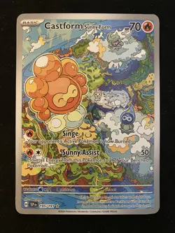 Pokemon TCG Castform Sunny Form Illustration Surging Sparks 195/191 - Image 1