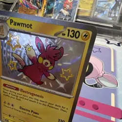 Pokemon TCG Pawmot 144/091 SV Paldean Fates Shiny Rare Holo HP 130 - Image 3