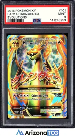 Pokemon 2016 M Charizard EX 101/108 Full Art Evolutions PSA 9 - Image 1