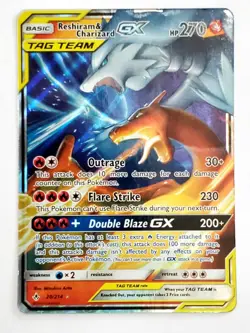 Reshiram & Charizard GX 20/214 Holo GX Rare Unbroken Bonds Pokemon Near Mint - Image 1