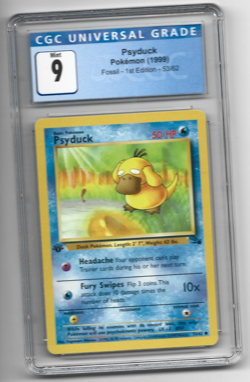 1999 Pokemon Fossil Psyduck 1st Edition 53/62 CGC 9 - Image 1