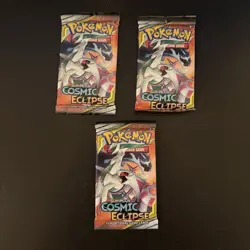 Pokemon Cosmic Eclipse Booster Packs Lot Of 3 Arceus Art Packs Factory Sealed - Image 1