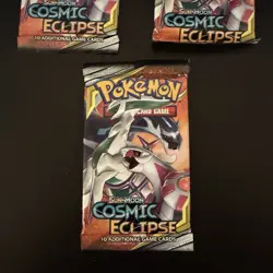 Pokemon Cosmic Eclipse Booster Packs Lot Of 3 Arceus Art Packs Factory Sealed - Image 2