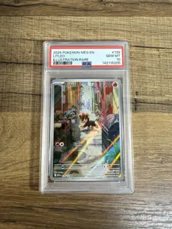 PSA 10 GEM MINT Litleo Mega Evolution Illustration Rare 2025 Pokemon 139/132 - Image 1