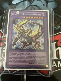 Yugioh Brave Eyes Pendulum Dragon Raging Tempest Secret Rare NM - Image 1
