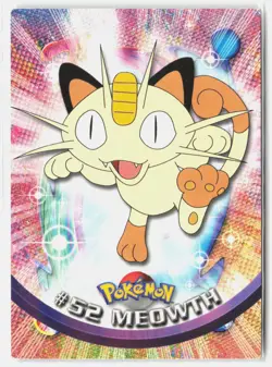 Meowth #52 Topps Trading Cards Series 1 Pokemon Moderately Played - Image 1