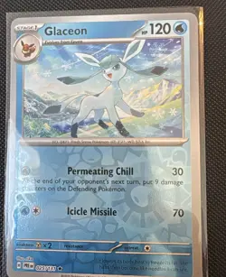 Glaceon 025/131 Reverse Holo NM Pokemon Card Prismatic Evolutions - Image 1