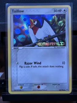 Pokemon Taillow Emerald Reverse Holo Common 50 HP Card 68/106 - Image 1