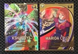 Gundam ARSENAL BASE Card LX02-083(U) LX022(P) MARIDA CRUZ KSHATRIYA Prism JAPAN - Image 1