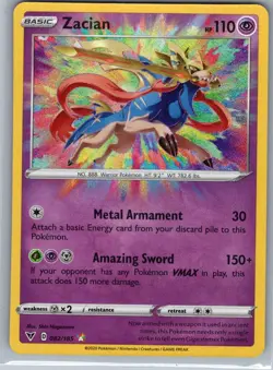 Zacian 082/185 SWSH04: Vivid Voltage - Pokemon Card - NM - Image 1