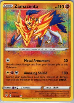 Zamazenta 102/185 SWSH04: Vivid Voltage - Pokemon Card - NM - Image 1