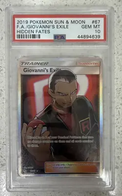 Giovanni's Exile 67/68 PSA 10 Hidden Fates Full Art Pokemon Card Graded - Image 1