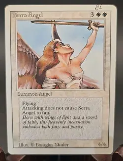 Serra Angel Revised Edition MTG Regular Heavily Played (Mark Upper Right Corner) - Image 1