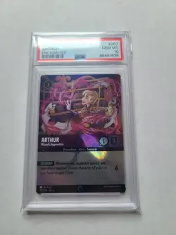 Lorcana TCG Arthur Wizard's Apprentice PSA 10 GEM MINT Enchanted Foil Card #207 - Image 3