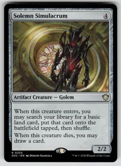 Solemn Simulacrum Rare Commander: Secrets of Strixhaven 355 MTG Near Mint 2026 - Image 1