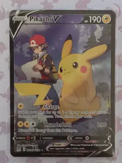 Pikachu V TG16/TG30 Ultra Rare SWSH11: Lost Origin Trainer Gallery Pokemon Card - Image 1