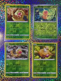 Pokemon Reverse Holo Weedle: Vivid Voltage 001/185; 002/073; 001/198; 013/165 - Image 1