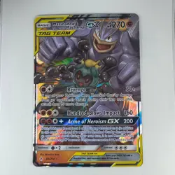 Pokemon TCG Marshadow & Machamp GX 82/214 SM Unbroken Bonds Holo NM Card US - Image 1