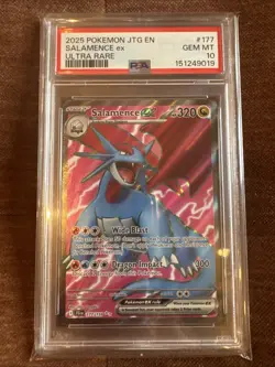 2025 POKEMON JTG EN-JOURNEY TOGETHER ULTRA RARE #177 SALAMENCE EX PSA 10 - Image 1