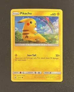 Pokemon Pikachu 28/73 Cracked Ice Holo Shining Legends Near Mint - Image 1