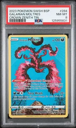 PSA 8 GLACEON VSTAR GG40 GALARIAN MOLTRES SWSH284 CROWN ZENITH POKEMON - Image 4
