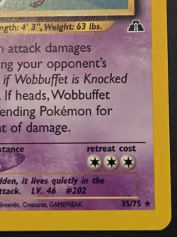 Pokemon TCG: Neo Discovery - Wobbuffet (35/75) Regular Rare *HP* - Image 5