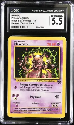 CGC 5.5 Mewtwo 2000 Black Star Promos 14 Mewtwo Strikes Back Pokemon Card - Image 1