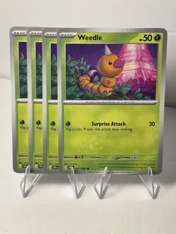 4x Weedle 001/086 Chaos Rising (CRI) ME04 Pokemon Playset - Image 1