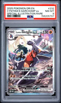 Cynthia's Garchomp ex - Pokemon Destined Rivals #232 PSA 8.0 - Image 1