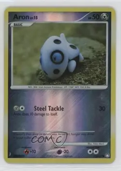 Aron Reverse Foil Pokemon Diamond & Pearl Mysterious Treasures #71 2007 - Image 1