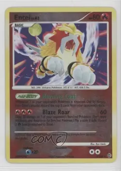 Entei Reverse Foil Pokemon Diamond & Pearl Secret Wonders #4 2007 - Image 1