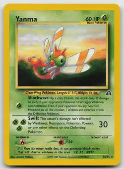 Yanma 36/75 Rare Neo Discovery Pokemon Unlimited Lightly Played - Image 1