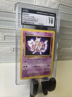 1999 Pokemon Movie Mewtwo Black Star Promo 3 Mewtwo Strikes Back CGC 10 Scratch - Image 2